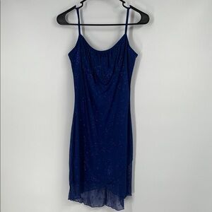 Vintage Candy Rocket Royal Blue Glitter Mini Dress Medium